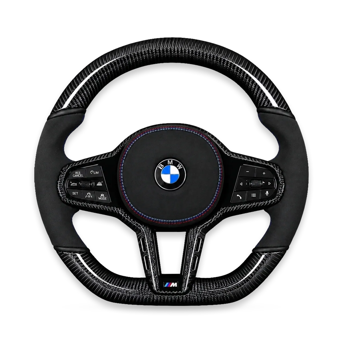 Kierownica carbon z alcantarą, czarne akcenty – BMW M2/M3/M4 (G87/G80/G82)
