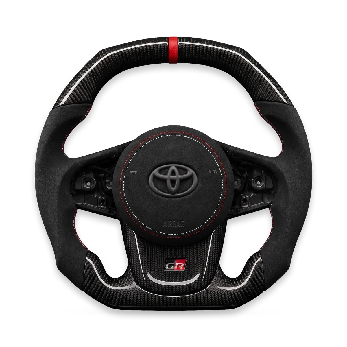 Kierownica carbon połysk z alcantarą – Toyota GR Supra (A90/A91)