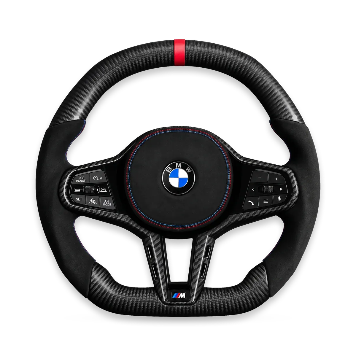 Kierownica LCI carbon mat z alcantarą, czerwony pas – BMW G/F (G80/G82/G87 i inne)