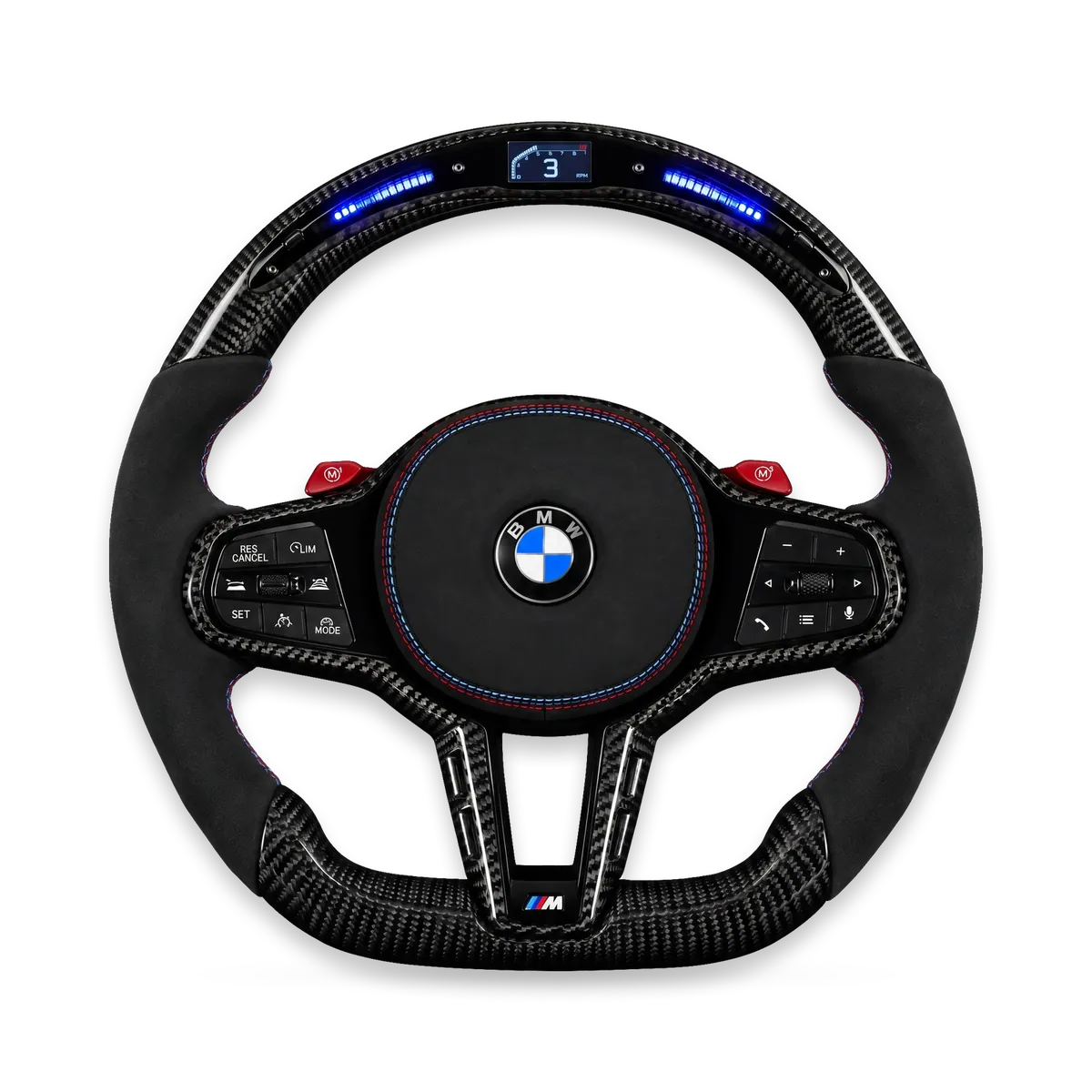 Kierownica carbon z alcantarą i wyświetlaczem LED – BMW G/F (G80/G82/G87 i inne)
